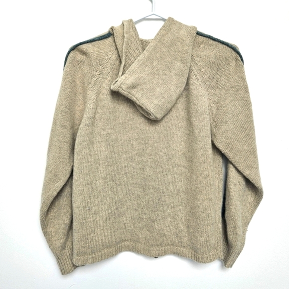 Woolrich Womens Sz M Beige Open Zipped Hooded Sweater Angora Blend - Picture 3 of 7